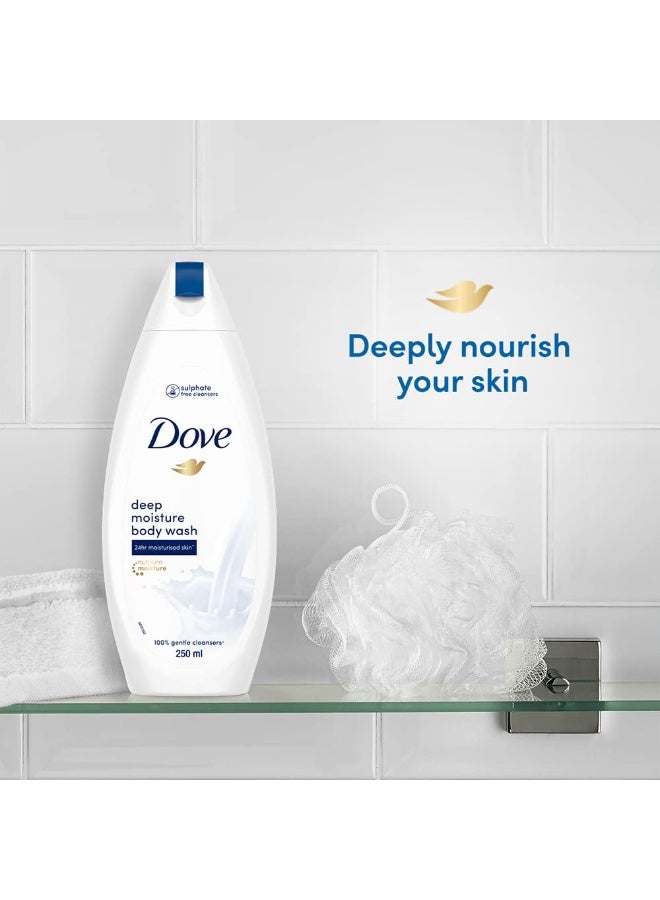 Dove Deeply Nourishing Body Wash | 250 ml | Moisturizing Body Wash For Softer, Smoother Skin | Dove Body Wash for Women & Men | Body Wash for Dry Skin (Pack of 3) - Image 3
